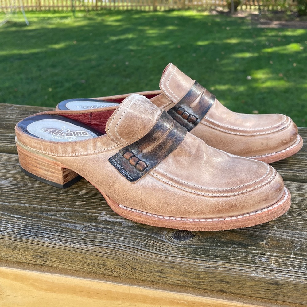 Freebird by Steven Sz 8 Monalisa Tan Leather Slip-On Loafers